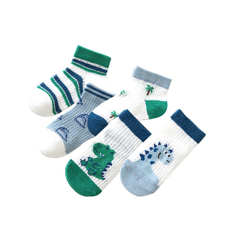 5 Pairs/Lot Cute Baby Boys Short Spring Summer Breathable Ankle Socks For Girls Cotton Mesh Children Kids Boat Socks