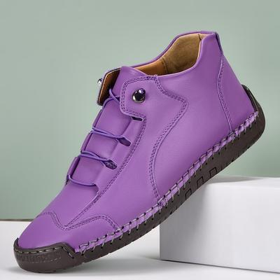 Dames Hoge Outdoor Wandelschoenen Roze Enkellaarsjes Casual Brede Neus Paars Groene Schoenen Plus Maat