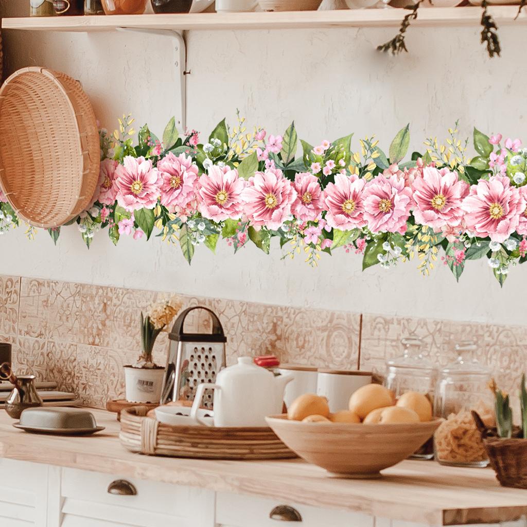 Ms6332-Z Fresh Plant Flower Waist Line Skirting Wall Sticker Living Room Bedroom Home Decoration Quantity Can Be Negotiated