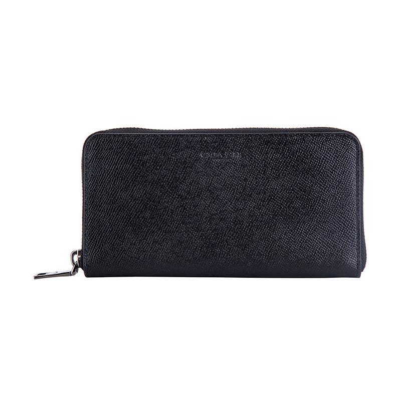 COACH Accordion Wallet 20 Wraparound Zip Saffiano Leather Wallet Men s Black чёрный