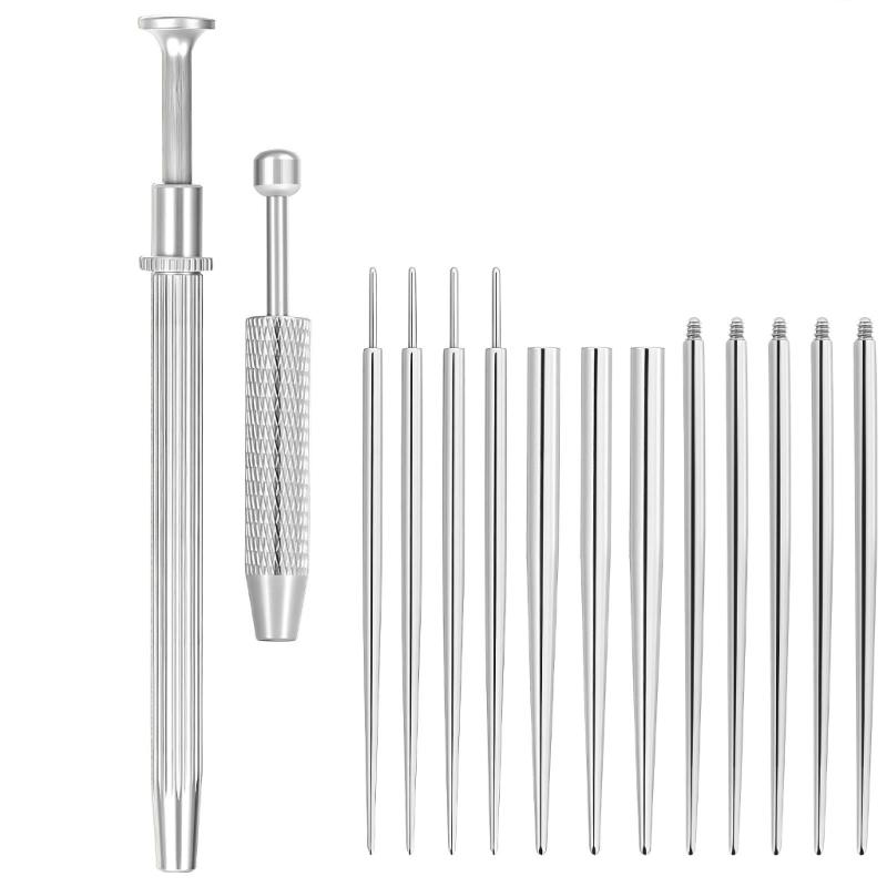 Set di Pinze Strumenti per Piercing Gioielli per il Corpo in Acciaio Inossidabile per Anelli per Orecchio Naso Labbra con Perni a Vite e Senza Filettatura