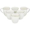 Handcrafted Bone China Tea/Coffee Cups/Mugs with Modern Design for Gifts and Home Decor - 240 ML Each- Set of 6