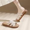 Women's Sheepskin Genuine Leather Mother Slippers Summer New Outer Wear Middle-aged Soft Bottom Casual Slope Heel Thick Bottom Fashion Sandals