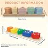 1SET Children's Recycled Wooden Stacked Toys - Educational Color and Shape Classification Puzzles To Develop Fine Motor Skills