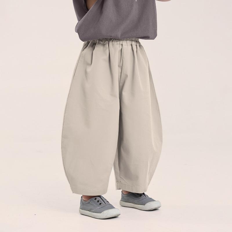 Boys Kids 100 Cotton Casual Summer Nine Point Trousers Children Daily Pants