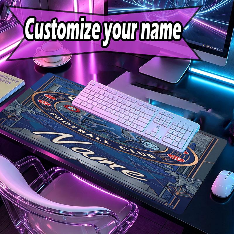 Custom Name Personalized Chelsea Football Club Pattern Mousepad, Laptop PC Desk Mat, Decorative Desk Mat for Home Keyboard Pad Gift