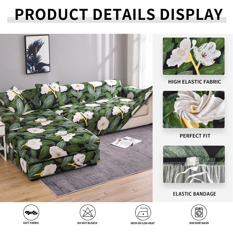 Stretch Couch Covers Soft All-Inclusive Armchair Sofa Slipcover Fitted L-Shaped, Sectional, Chaise Sofa Cover 1/2/3/4 Seater 1Pc