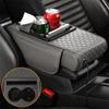 PU Leather Center Console Armrest Cushion Portable Car Armrest Pillow Storage Box  Universal