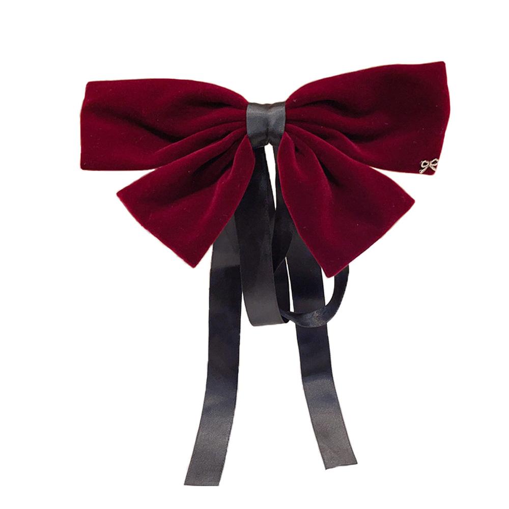 Extra Large Black Bow Hair Clip Women's 3D High-end Feel Spring Clip Hairpin Headwear Hair Accessories