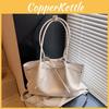 Simple Color Solid Bow Decoration Pleated Design Women Casual Shoulder Tote Bag
