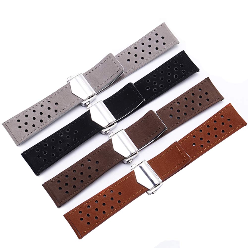 Polly Store Heuer Watch Strap 22mm Watch Band Applicable TAG Heuer Carrera "TAG Replacement" D-Buckle To