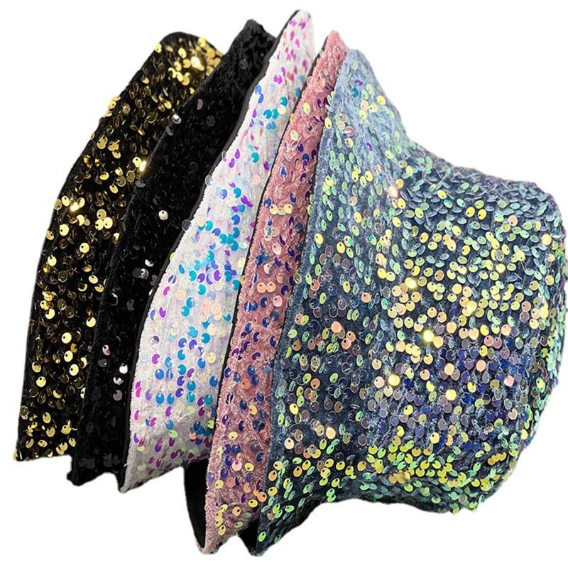for Dazzle Color Sequins Bucket Hat Multi-Color All-match Wide Brim Bucket Hat Cool Summer Breathable Fisherman Cap Unis