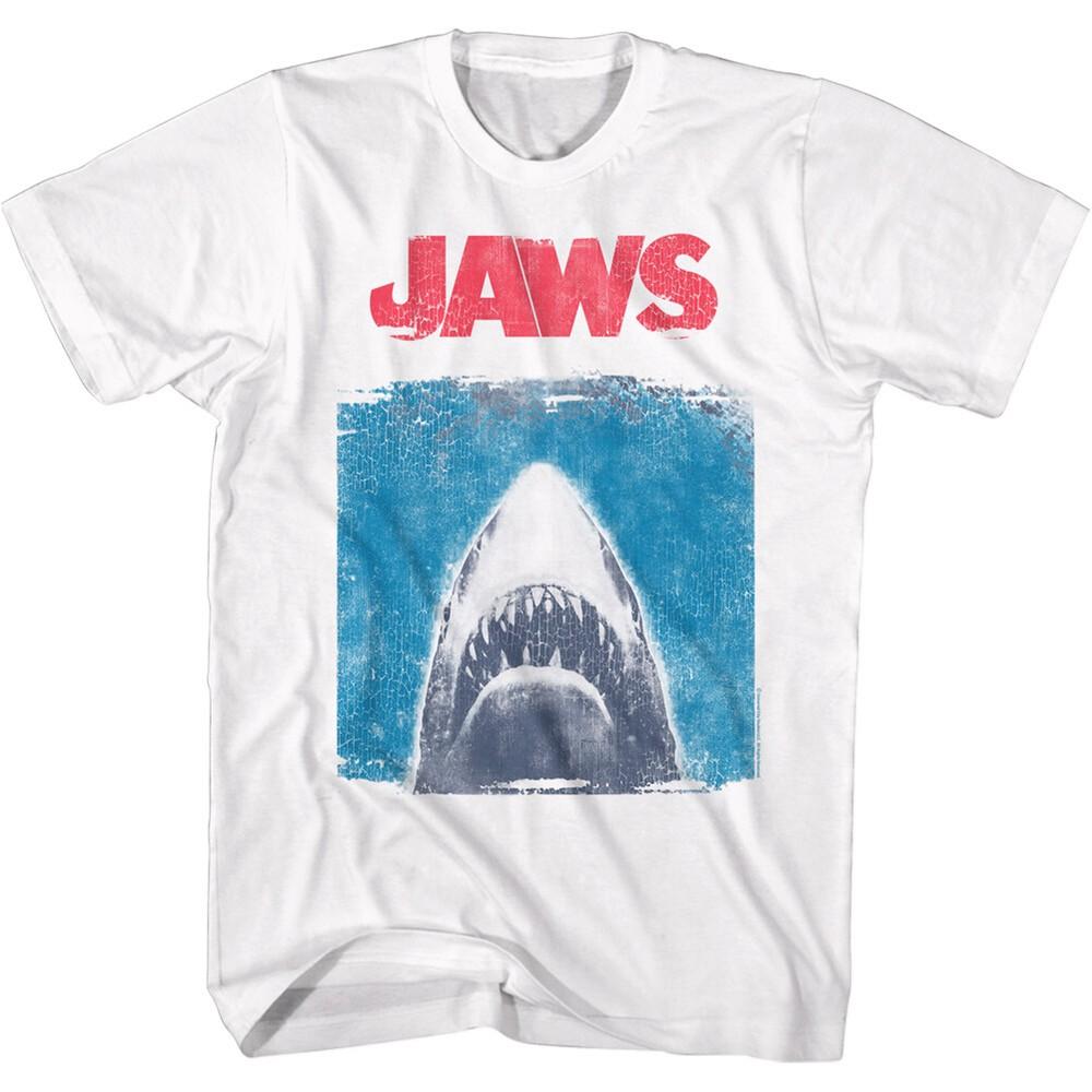 JAWS Summer Shark Movie T-Shirt Sizes SM5XL New 100% White Cotton Merch Tee Unisex T-Shirt XL
