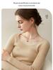 Damen Gestreifter Slim-Fit Pullover aus 100% Kaschmir mit U-Ausschnitt - Weiche Herbst/Winter Schicht