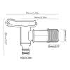 3/4" Water Butt Tap Plastic Snap Fit Hosepipe Rain Barrel Water Butts Thread Replacement Water Tap with Brass Nut