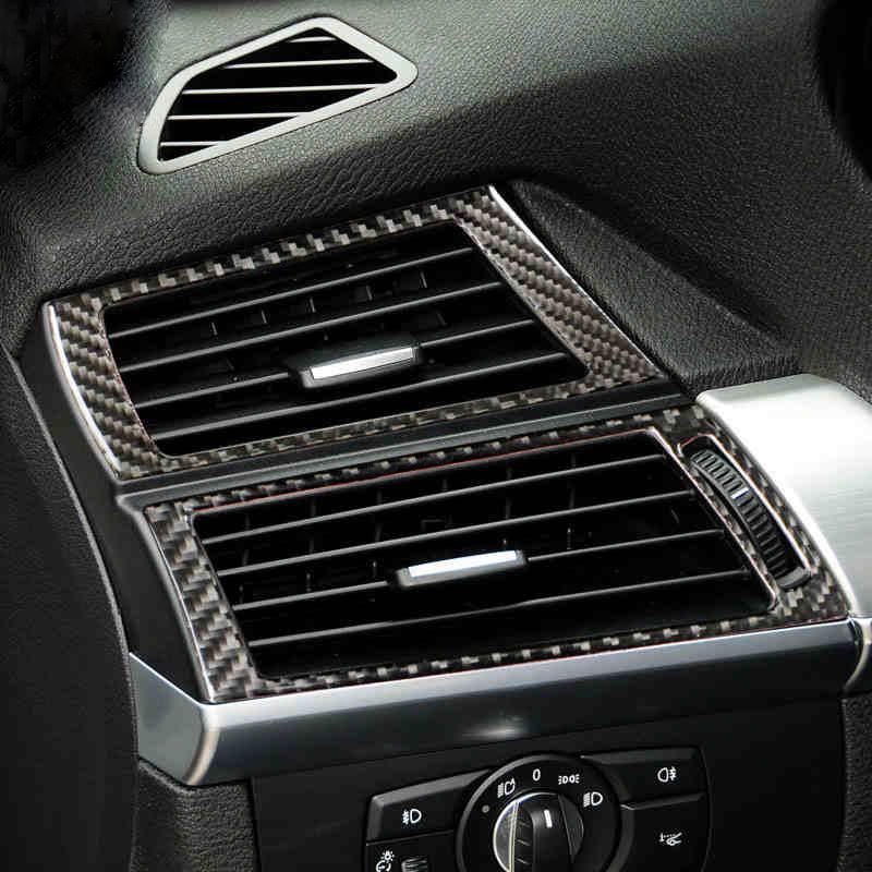 Carbon Fiber For q5 E70 E71 X5 X6 Interior Gearshift Air Conditioning AC CD Panel Reading Light Cover Trim Sticker Accessories q5