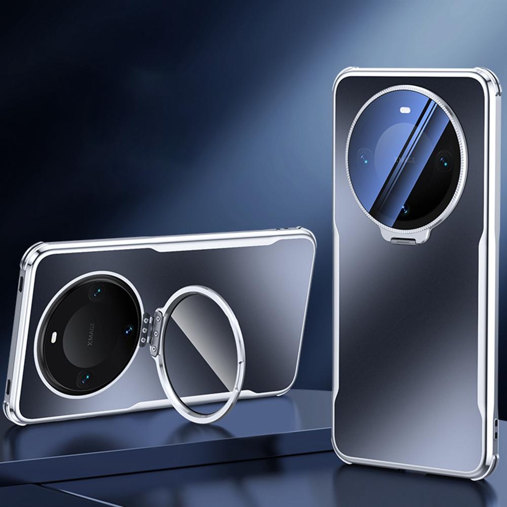 

For Huawei Mate 60 Pro+/60 Pro Phone Case Shockproof TPU PC Back Cover with Lens Kickstand Grey