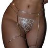 Sexy Body Chain Diamond Thong Waist Chain, Luxury Rhinestone Bikini Set Body Chain