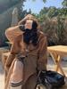 Women's Longhorn Button Lamb Wool Coat - 2023 Autumn/Winter, College Style, Warm, Hooded