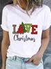 Christmas Clothes Fashion New Year Short Sleeve Print T Top Avocado Love Style Cute Basic Women Tee Clothing Graphic Tshirts
