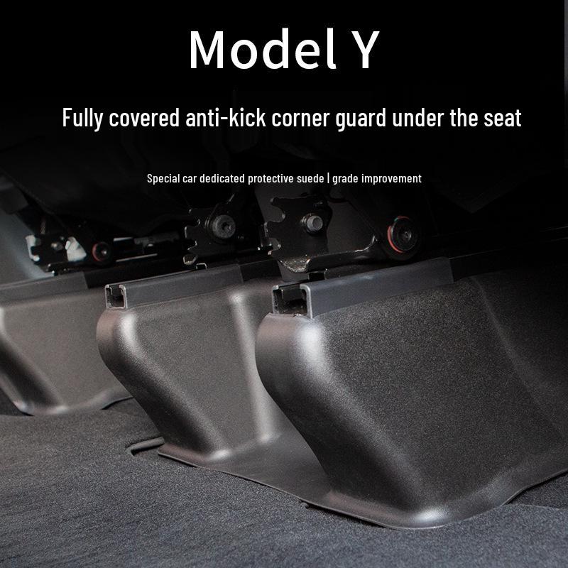 Tesla Model Y Under-Seat Full-Coverage Anti-Kick Corner Protectors (7-Piece Set) Y-Rail Anti-Scratch Guards