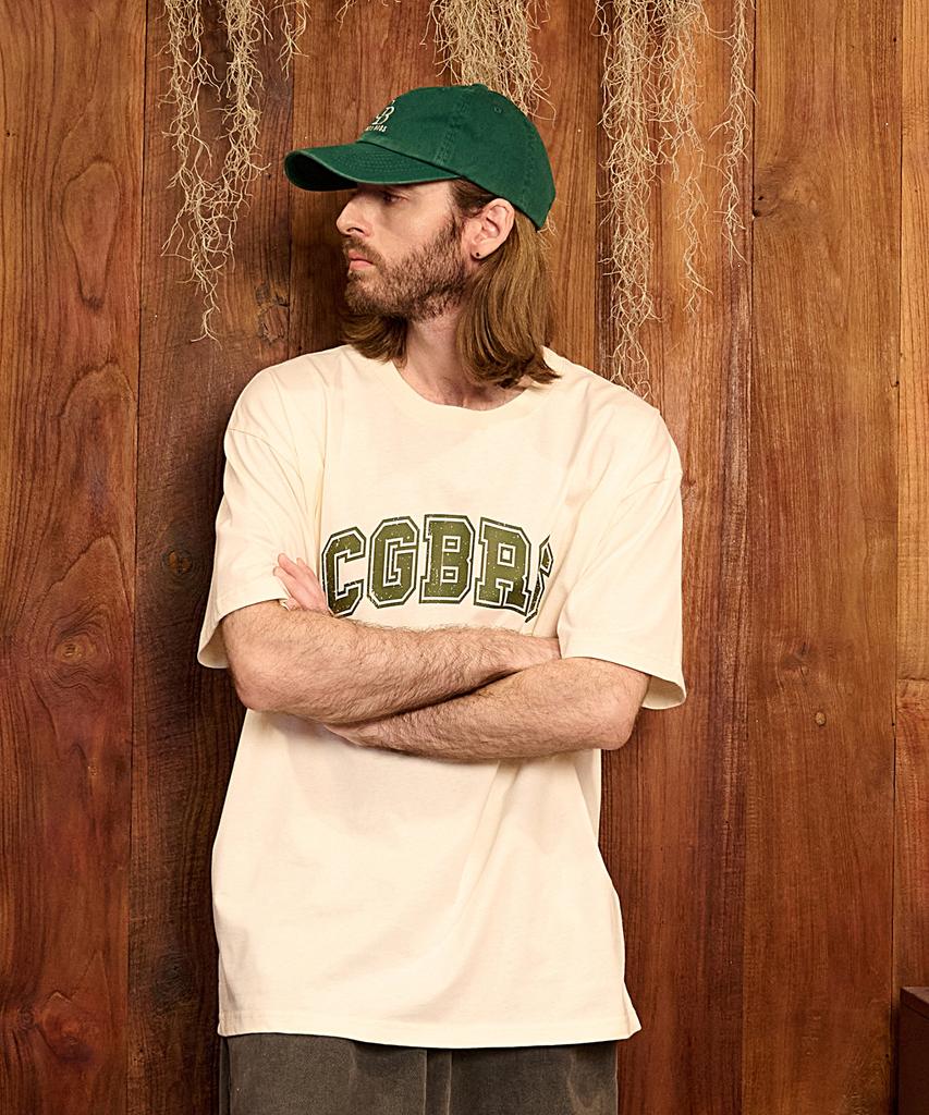 CARGOBROS Signature Logo Oversized Short Sleeve T-Shirt (Cream)