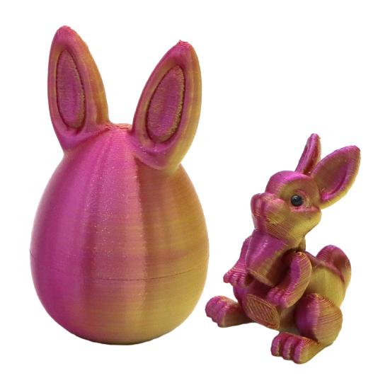 Yousheng Paashaas Oor Ei Ornament met Gearticuleerd Konijn Binnenin 3D Geprint Beweegbare Gewrichten Konijn Figuurtje Fidget Speelgoed Paasvakantie Feest