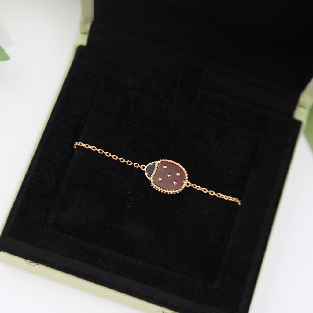 Ladybug Bracelet Four-leaf Clover Five-flower Bracelet Women's High-grade Personalized Version VCA Bracelet V Gold