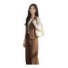 IEF Autumn Elegant Three-Piece Vest and Straight-Leg Pants Set