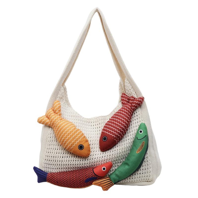 

Lazy wind bag women s new trendy fashion versatile commuter shoulder bag large capacity tote bag one size fits all білий