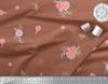 Soimoi Japan Crepe Satin Fabric Leaves,Aster & Camellia Flower Printed Craft Fabric by the Metre 42 Inch