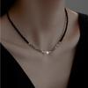 Elegant Black Crystal Pearl Clavicle Necklace for Women – High-End, Versatile Fashion Accessory