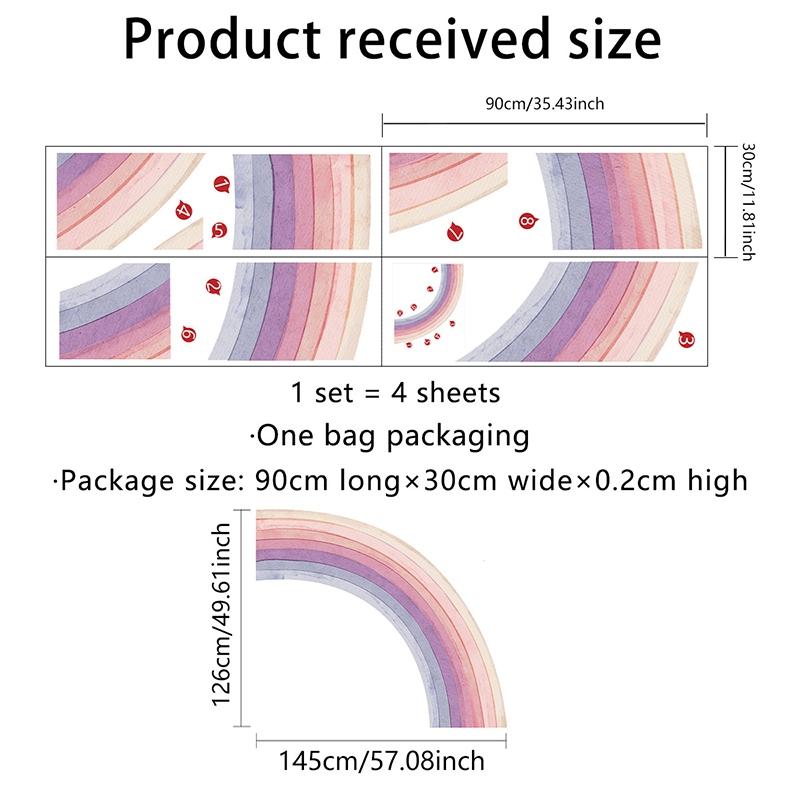 

Большие радужные настенные наклейки для детских комнат, настенные радужные наклейки, пастельные бохо-съемные настенные наклейки, декор для игровой комнаты