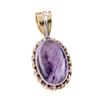Natural Tiffany Stone 925 Solid Sterling Silver Gift TwoTone Pendant 1.50" t7I34