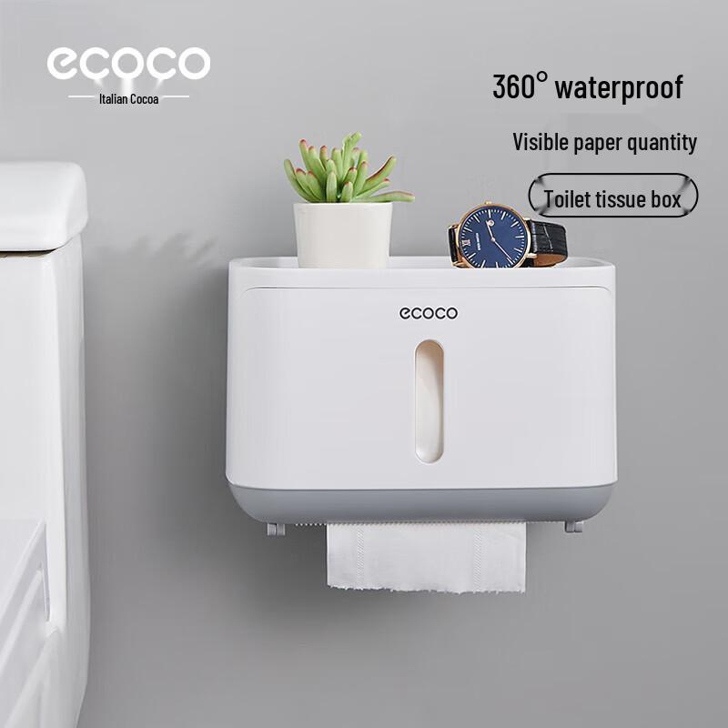 ecoco Wandmontierte Badezimmer-Taschentuchbox mit Aufbewahrung