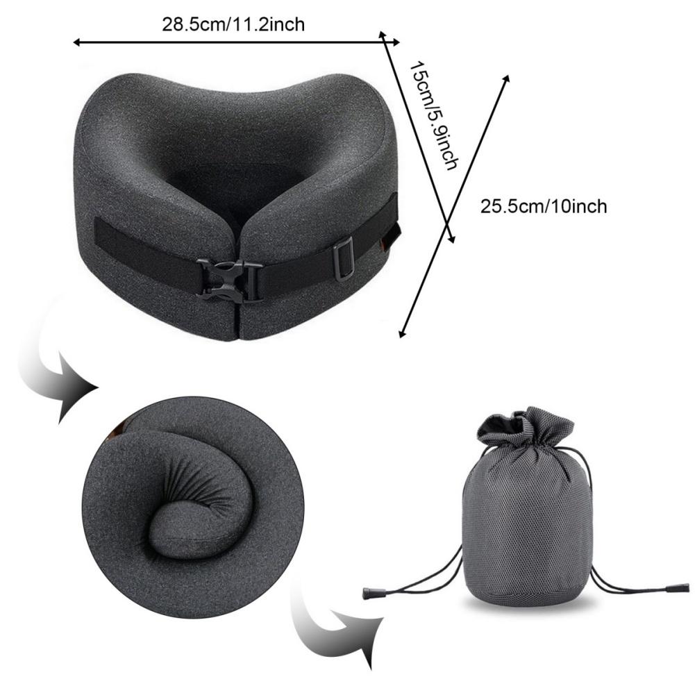 Pernă de gât în formă de U Pernă de călătorie din spumă cu memorie Anti-deplasare Camelback Tetieră