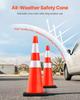 6Pack 36\" Traffic Cones, Safety Road Parking Cone with Black Weighted Base, PVC Orange Traffic Safety Cones, Hazard Cones Reflective Collars for