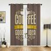 Tan Coffee Beans Bread Window Curtains Home Decoration Living Room Curtains Kid's Room Drapes Cortinas For Kitchen Bedroom