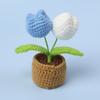 12cm Mini Finished Woven Crochet Tulip Potted Stuffed Plants Home Table Decoration Mother Valentine Christmas Graduation Gifts
