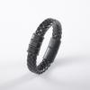 Anti-static Men's Stainless Steel Leather Magnetic Bracelet - European Retro Style