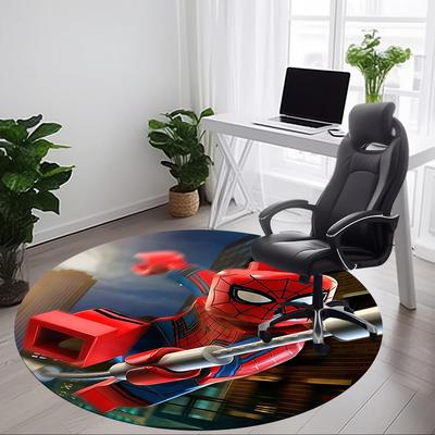 1pc Lego Spider-Man Office Round Area Rug, Bedroom Living Room Home Decor, Room Deco, Offic A1016175