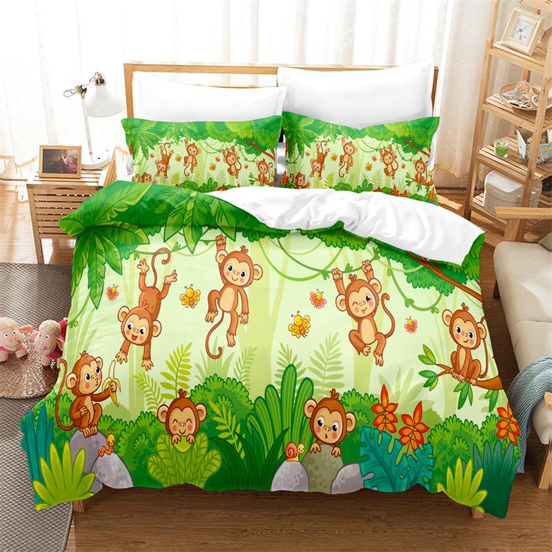 Colorful Animal Duvet Cover Set Fashion Bedding Set Lovers Linen Queen Bed Boy Girl Comforter Cover Set Children Bedding Set