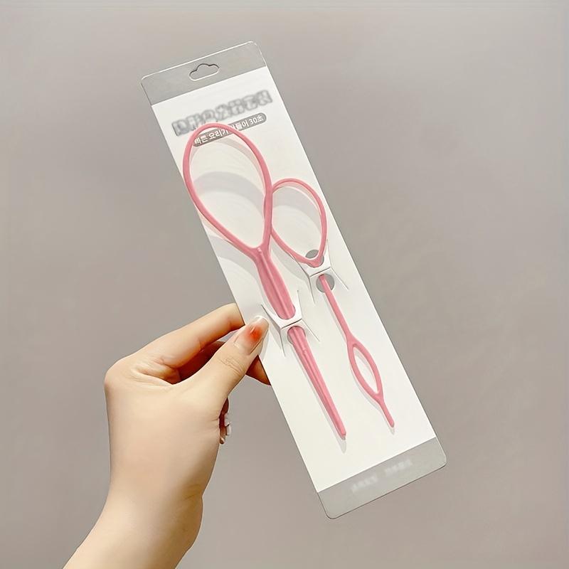 

2 шт./набор Однотонная заколка для волос с закручиванием Быстрая резинка для пучка и многофункциональный инструмент для укладки Аксессуары для волос для всех типов волос 1 Set розовый
