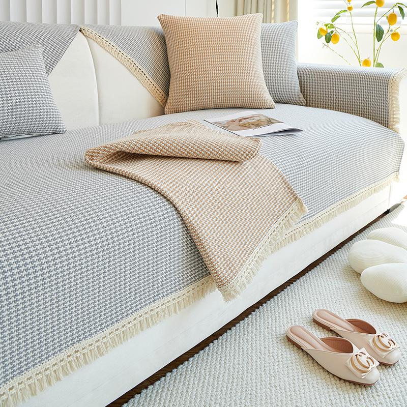Cotton Sofa Cushion Four Seasons Universal Non-Slip Fabric Linen Coarse Cloth Modern Simple Cover Cover Backrest Cover Towel Cushion