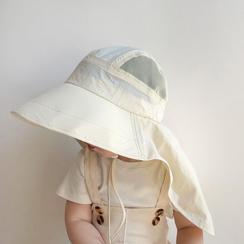 Baby Sun Hat Summer Toddler Sun Hat Breathable Baby Hat with Neck Flap Infant Baby Girl Boy Sun Hat Lightweight Swim Hat