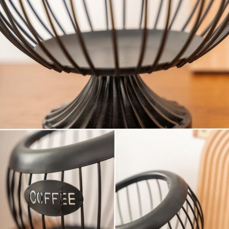 1PCS Iron Coffee Capsule Holder Fruit Snack Storage Rack Multifunctional Hollow Coffee Pod Storage Rack Suitable For Home Cafes