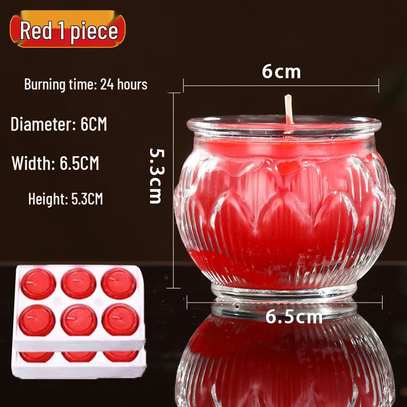 Беспламенная 24-часовая лампа-лотос из гхи для подношения Будде и ароматерапии