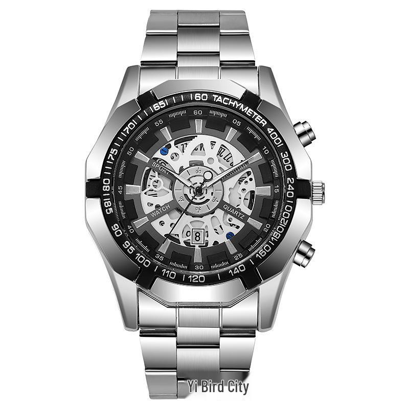 Montre Homme Mode Acier Tungstène Électroplaqué Automatique Imitation Mécanique