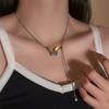 Tide cool laser rhinestone butterfly pullable thin chain necklace women's niche luxury design temperament collarbone chain