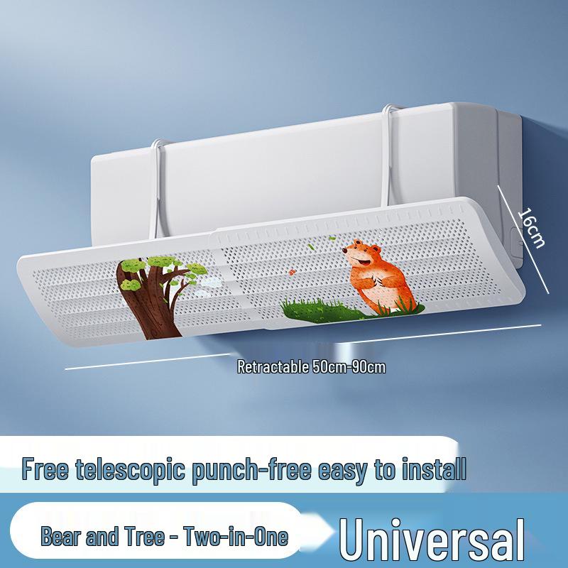 Universal Wall-Mounted Air Conditioner Wind Deflector - No Installation Windproof Guide Cover